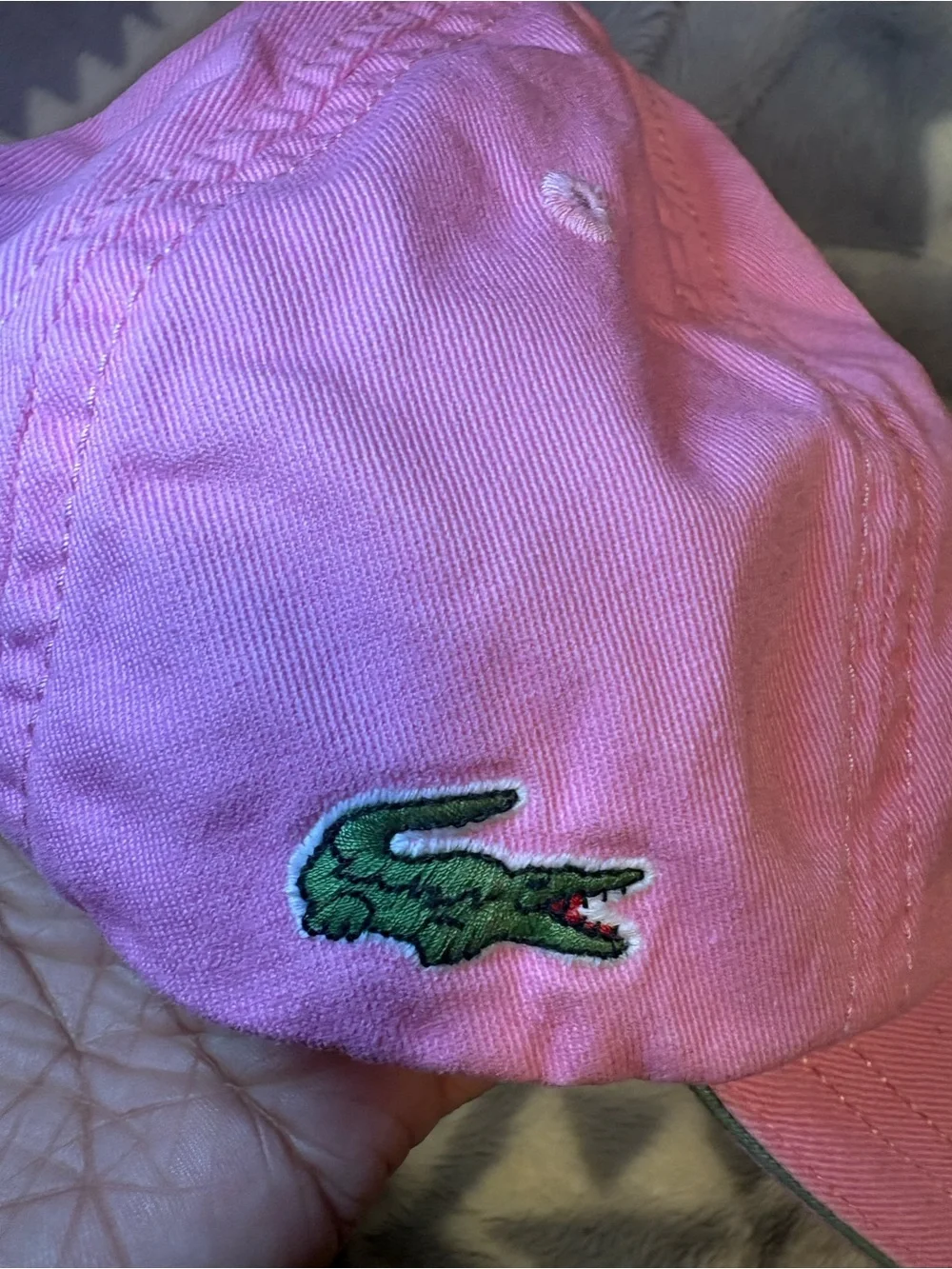 Lacoste Pink Baseball Cap with Green Logo